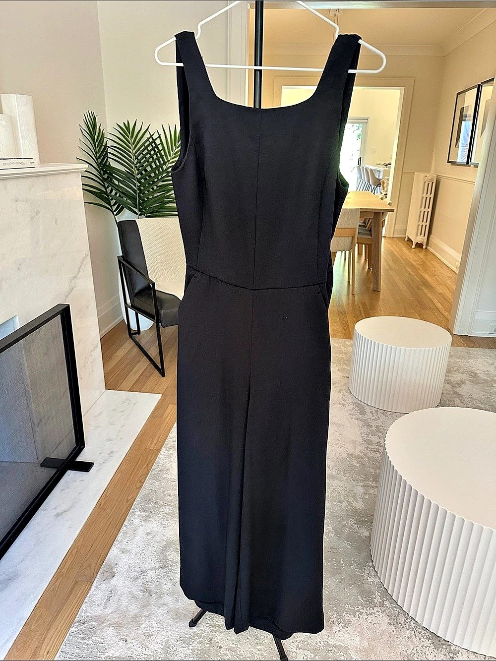 Wilfred Black Jumpsuit Square Neck Tie Back
